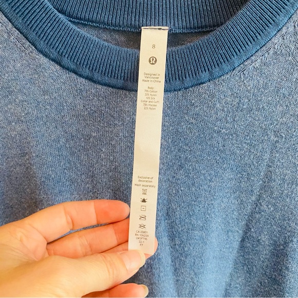 Lululemon Silk-Blend Crewneck Sweater Light Blue Size 8 - Picture 7 of 9